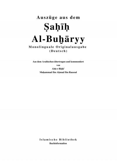Auszüge aus dem Ṣahih Al-Bukhari