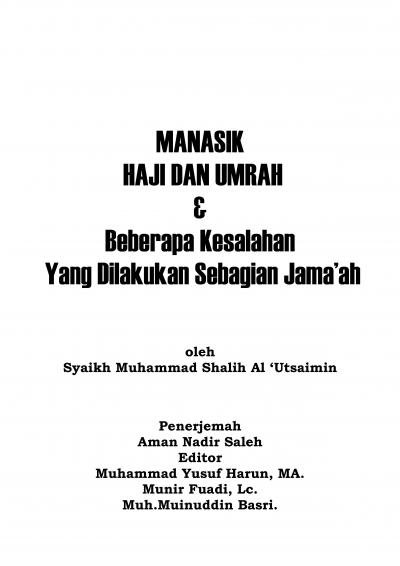 Manasik Haji Dan Umrah
