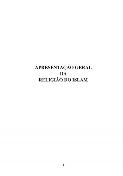 Apresentação Geral da religião do Islam